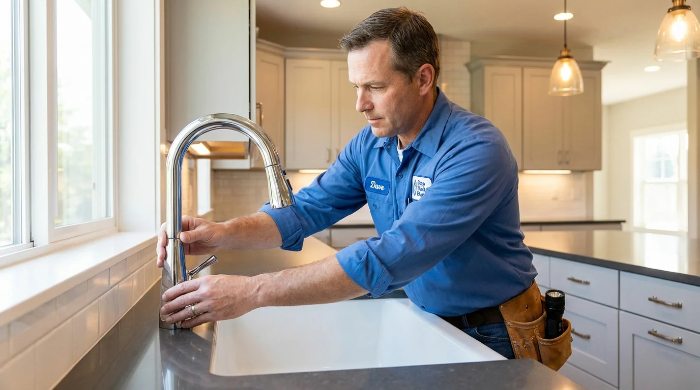 Kitchen faucet installation by Johns Plumbing LLC in Willimantic